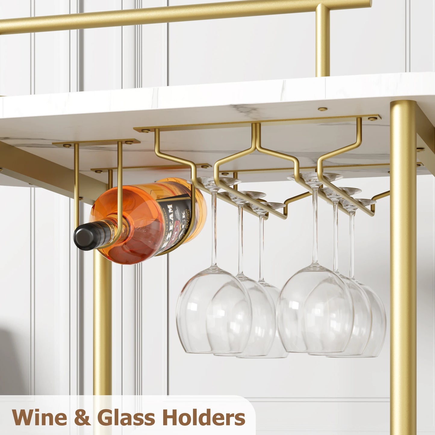 Twister Ck Four Tier Mobile Bar Cart With Wine Rack