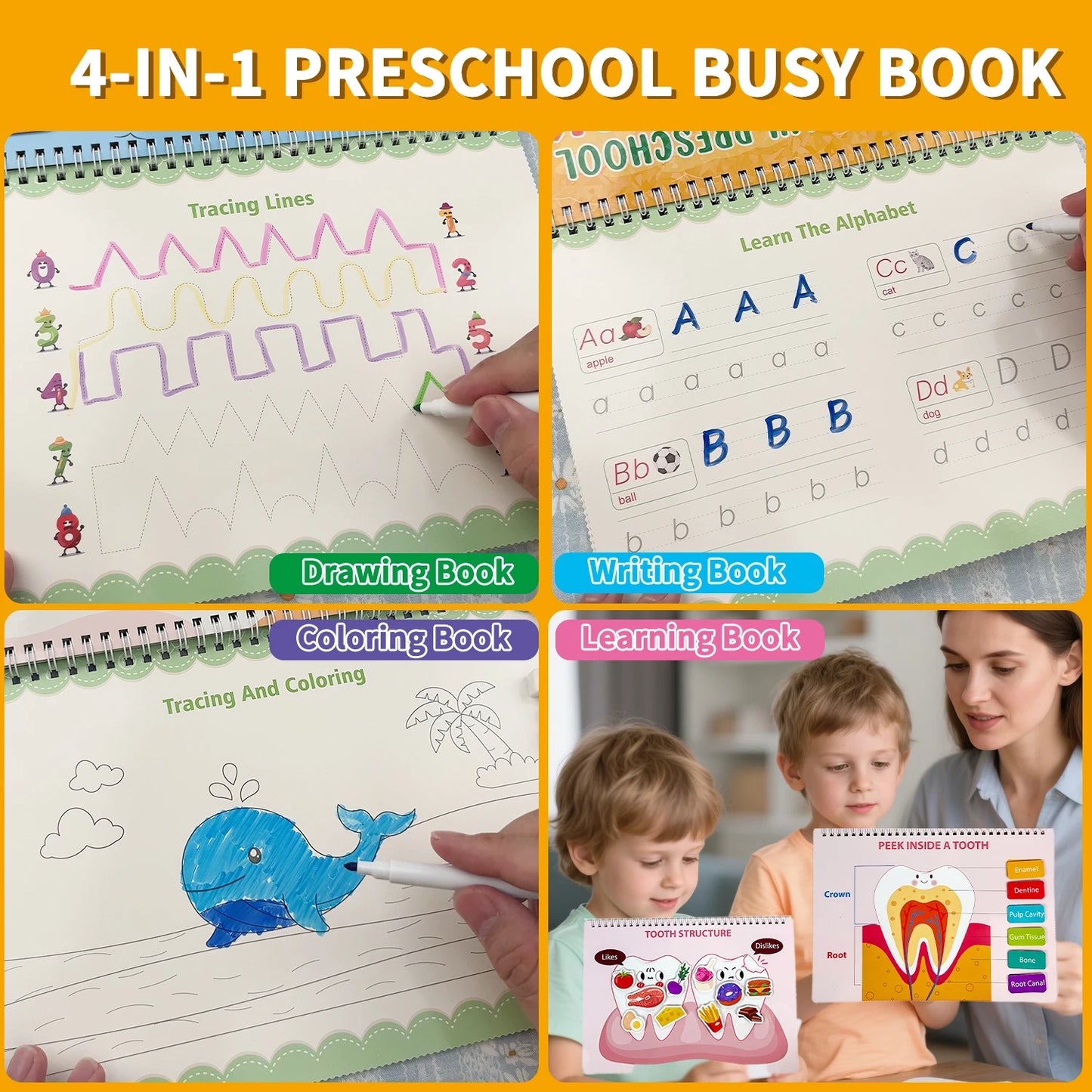 Busy Book for Kids Human Body Anatomy Learning Toy