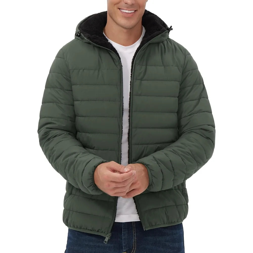 Pioneer Camp Men's Sherpa Lined Hooded Winter Puffer Jacket