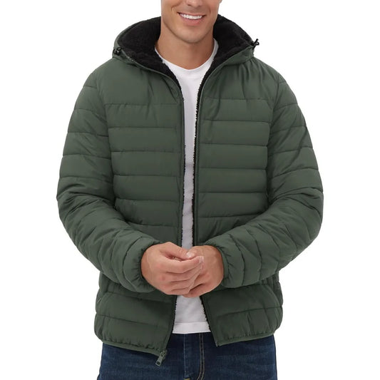 Pioneer Camp Men's Sherpa Lined Hooded Winter Puffer Jacket