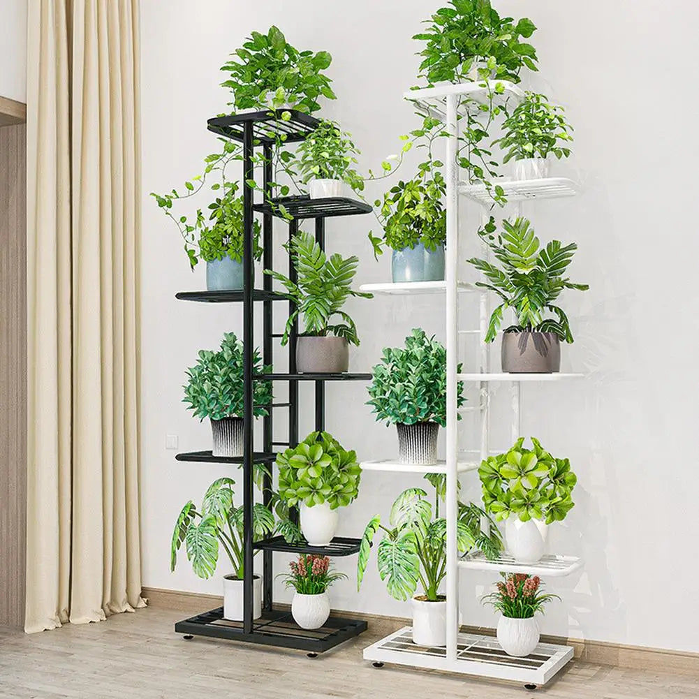 HiMiss 8 Tier Metal Plant Stand Corner Flower Pot Rack