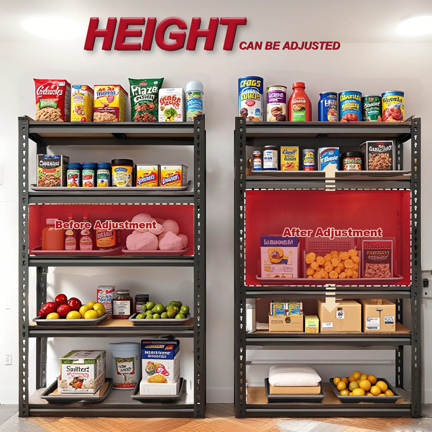 Heavy Duty Garage Shelving 2000 Lbs Capacity Adjustable Steel Racks