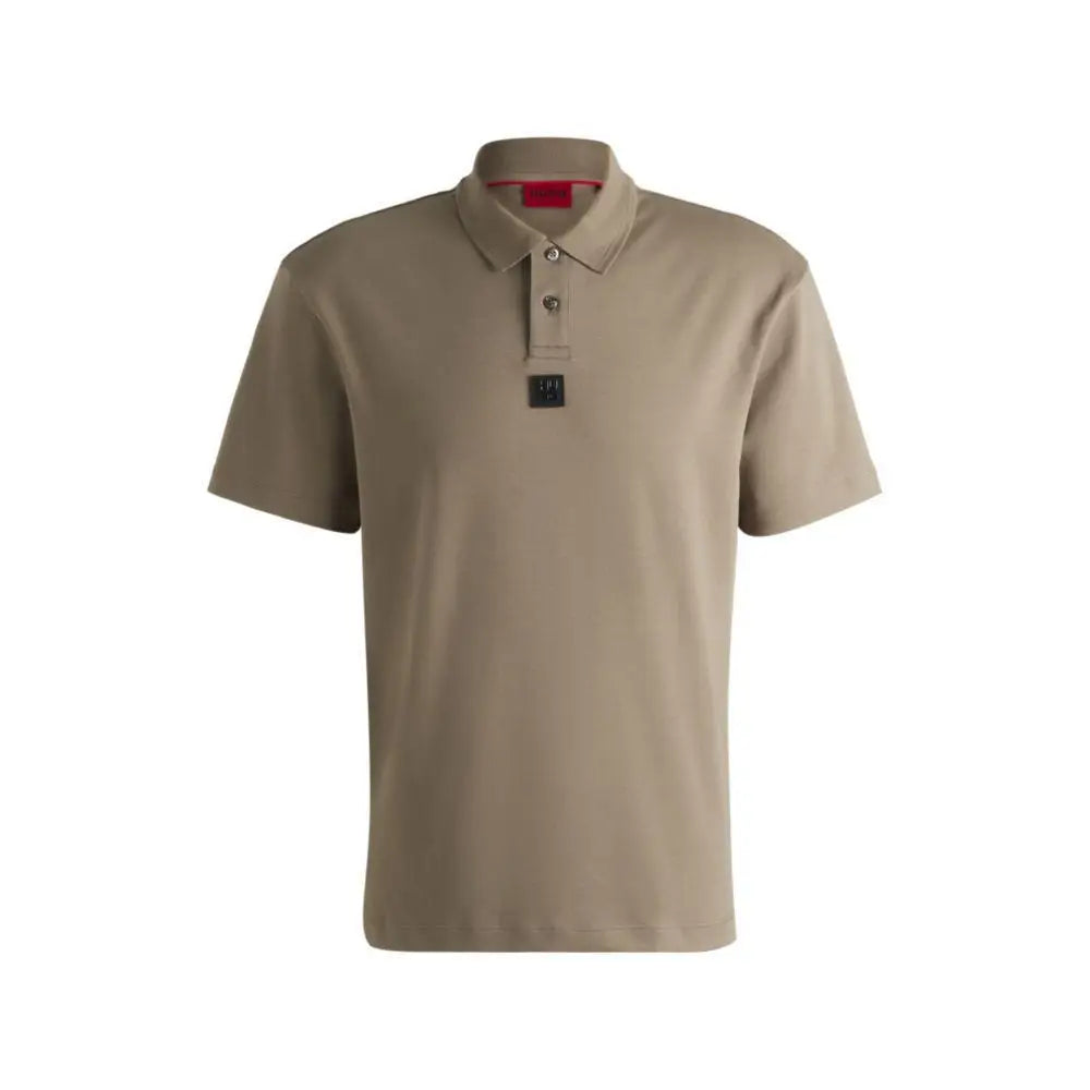 Hugo Boss Mens Interlocked Cotton Polo Shirt With Stacked Logo