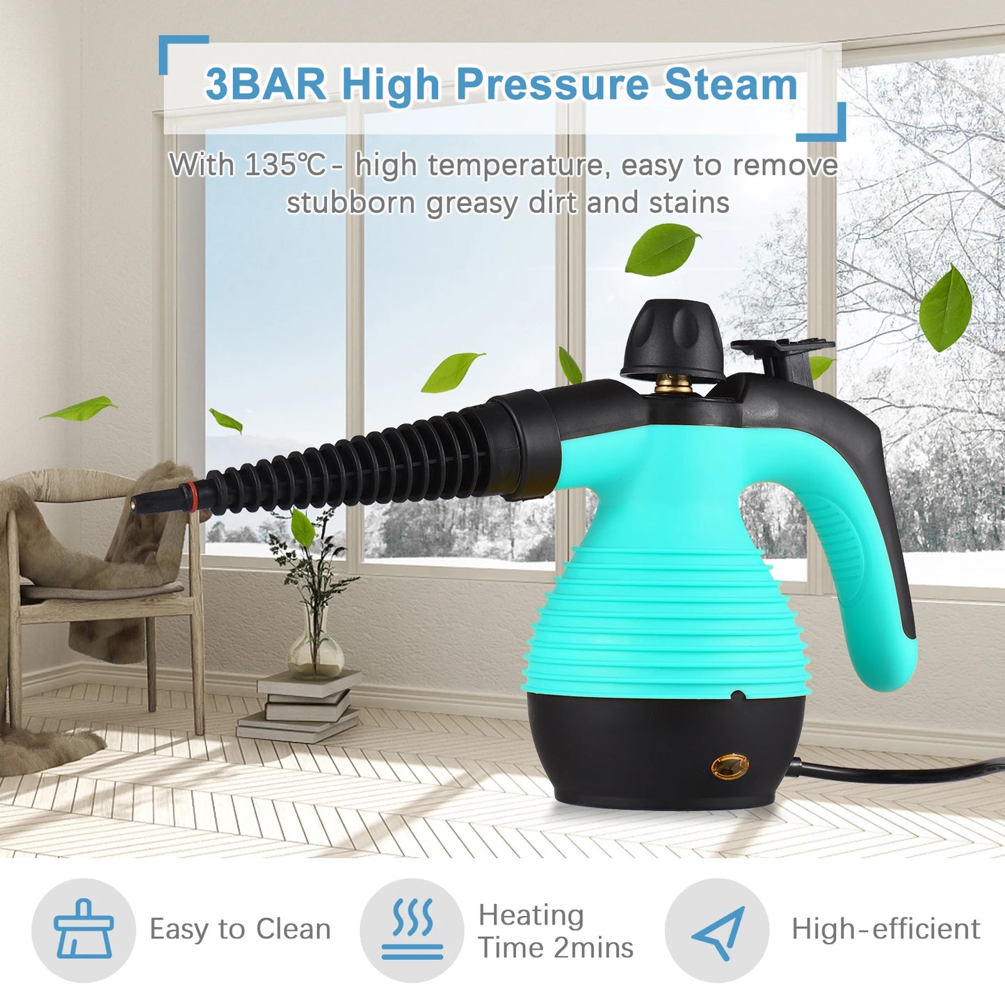 Romellar Portable Handheld Steam Cleaner With 9 Accessories