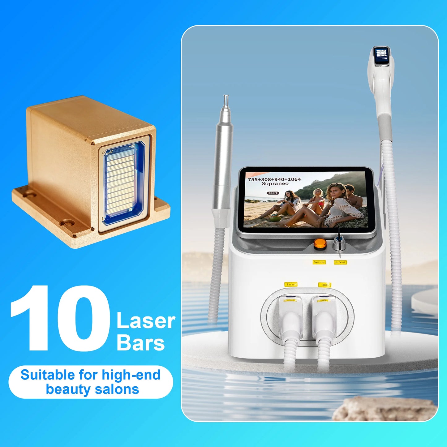 FAC 5000W 2-In-1 808 Diode Hair Removal And Tattoo Laser