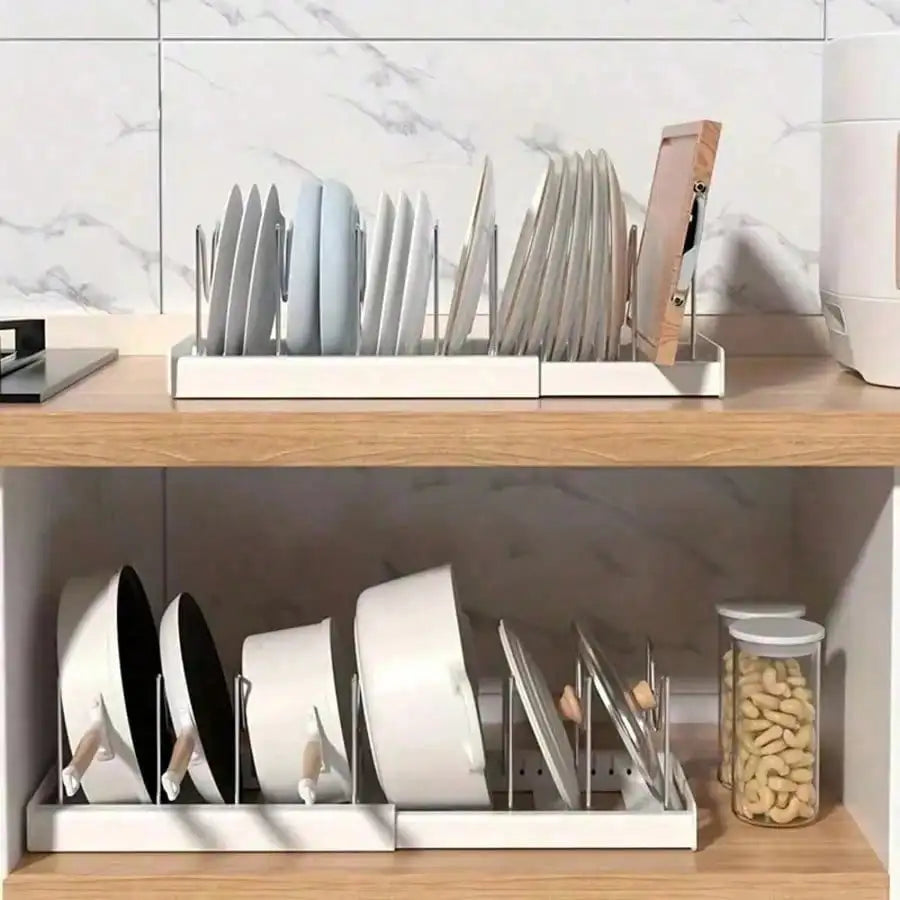 Heavy Duty Pull Out Pot Lid Organizer Rack For Cabinets