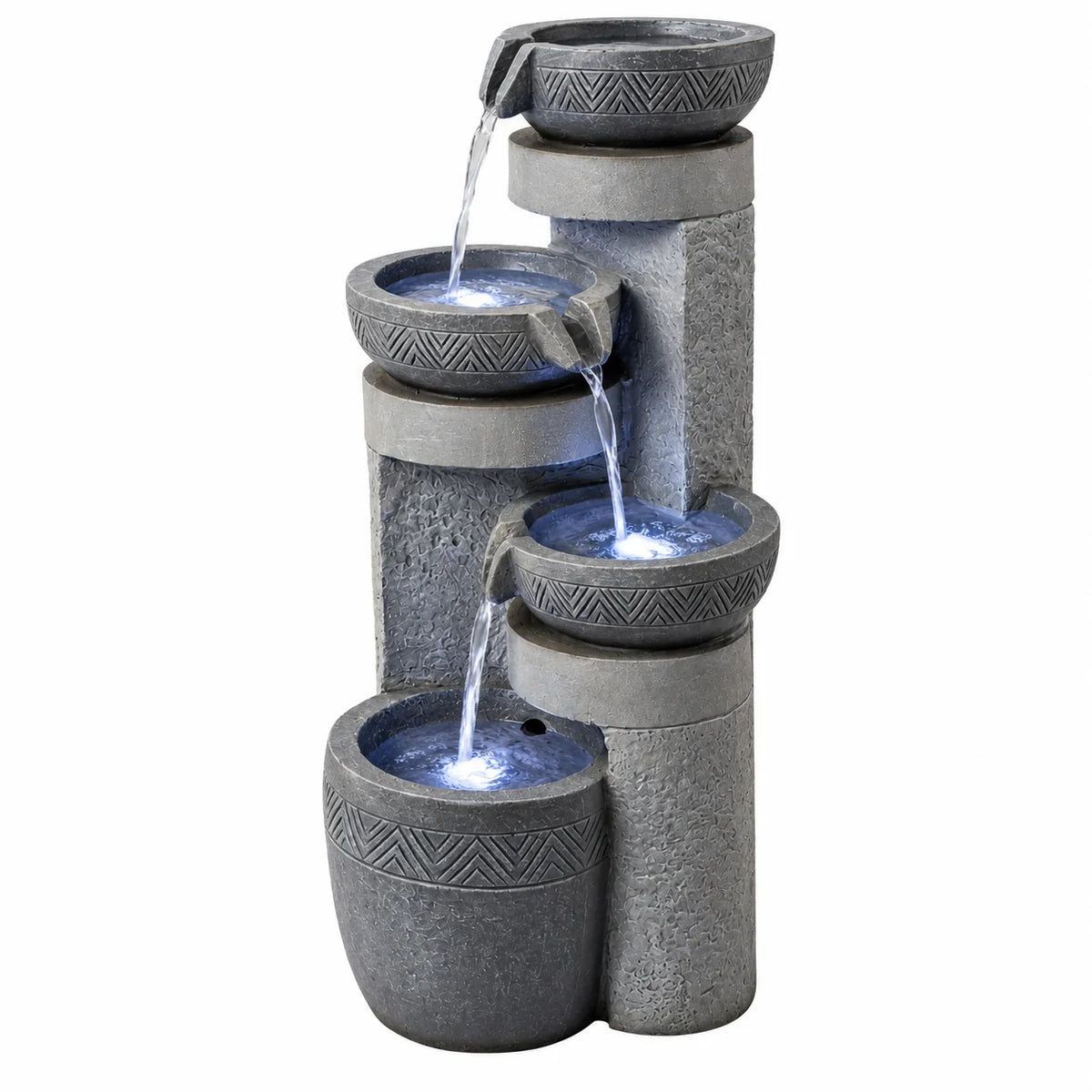 YOYTOP Stone Garden Water Fountain With Built In LED Lighting