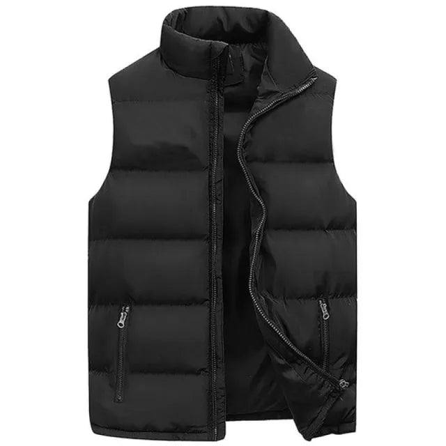 Aiwetin Mens Vest Jacket Warm Sleeveless Waterproof Zipper Coat