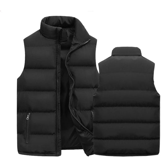 Aiwetin Mens Vest Jacket Warm Sleeveless Waterproof Zipper Coat