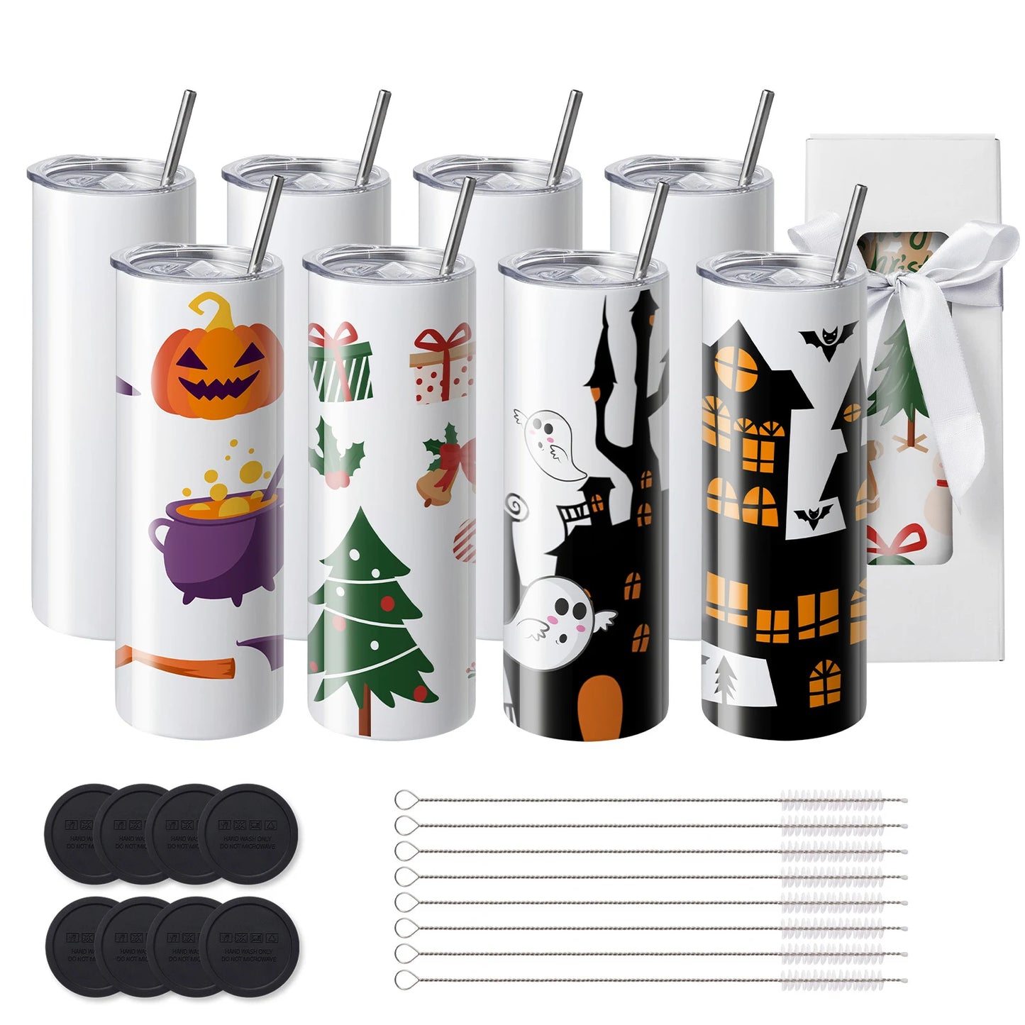 SucceBuy Stainless Steel Straight Sublimation Tumblers Blank Heat Transfer