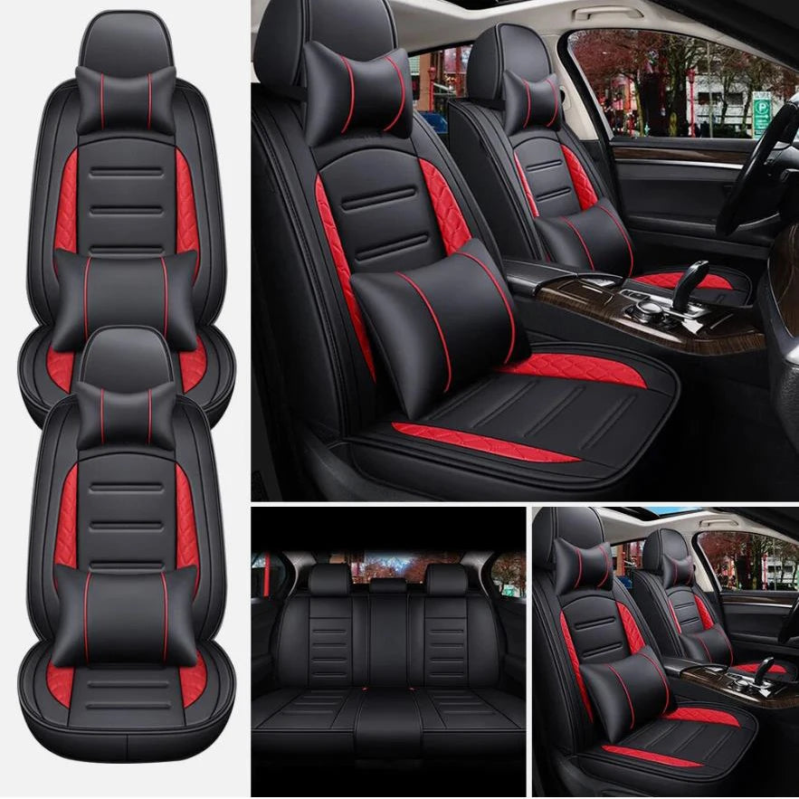Leather Car Seat Covers Full Set for Honda With Pillows and Cushions