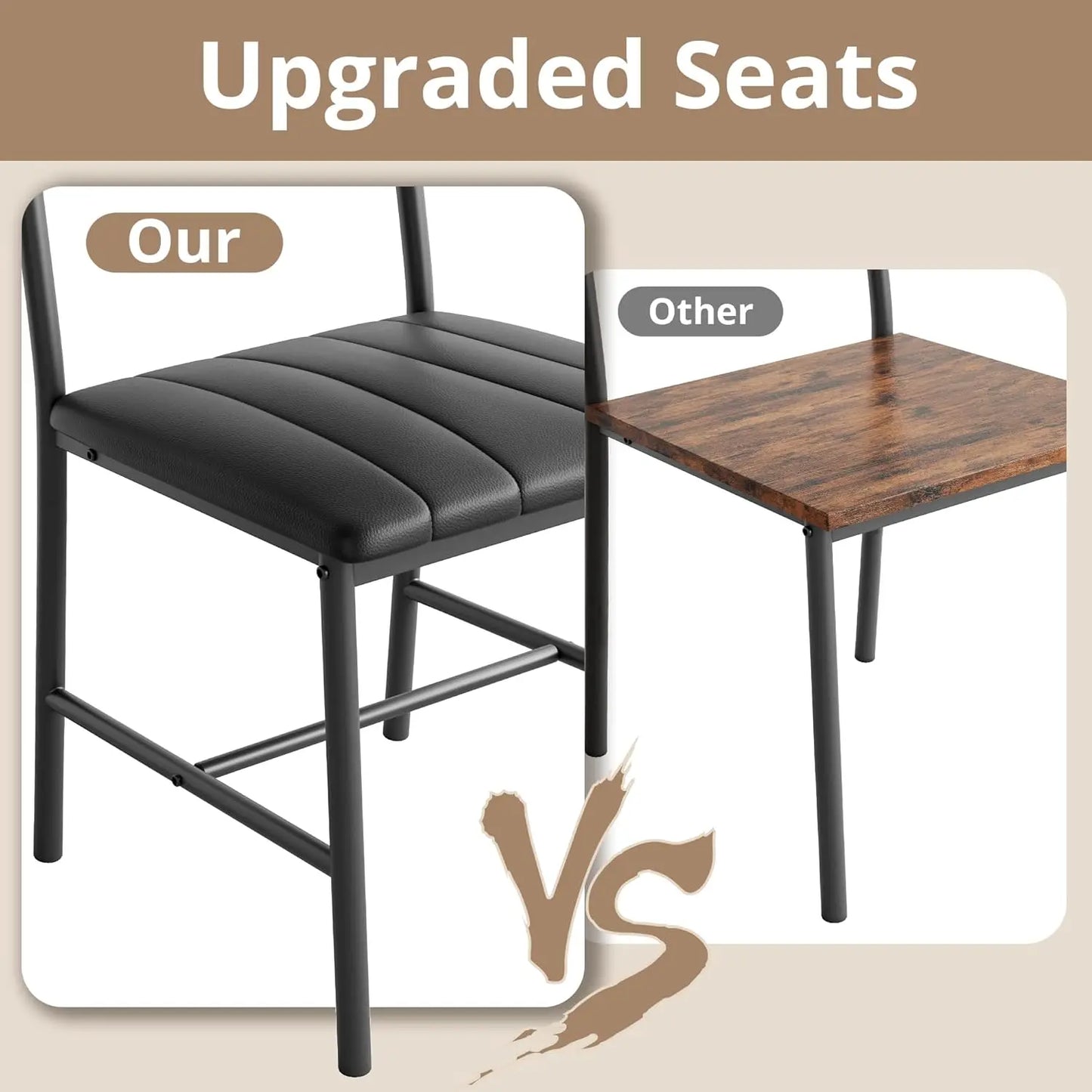 IRONCK Dining Table Set For 4 With Bench And Chairs