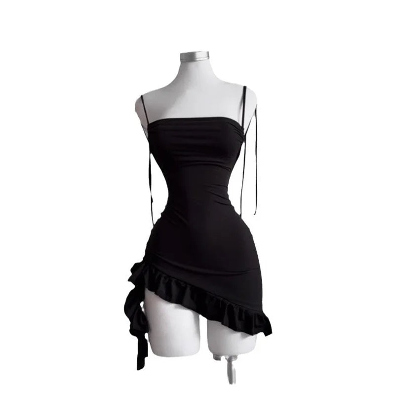 Linglsix Lace Up Sleeveless Backless Bodycon Mini Dress