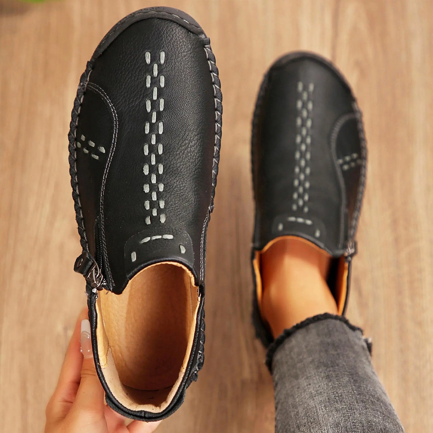 Womens Slip On Lightweight Casual Ankle Boots For Walking