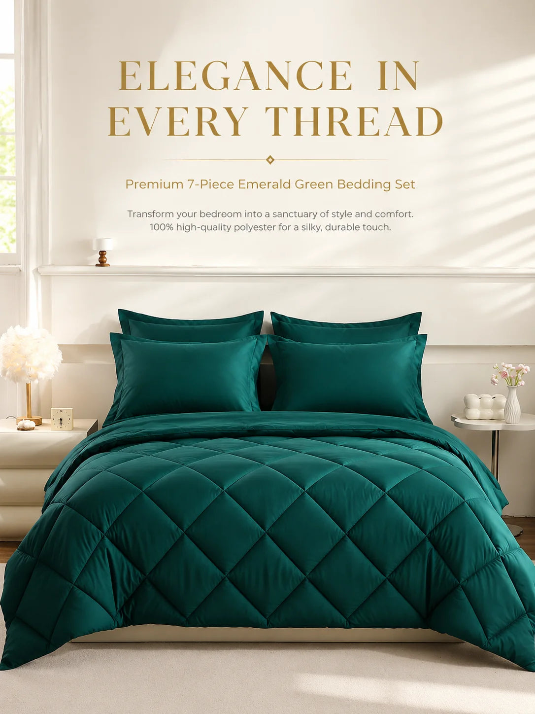 Easyum Premium Polyester Bedding Set With Comforter And Sheets