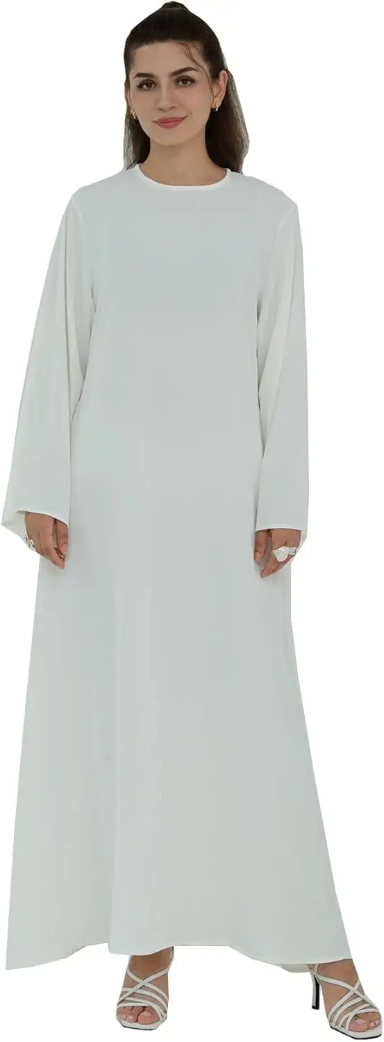 Women Long Abaya Dress With Belt Islamic Maxi Jilbab Robe