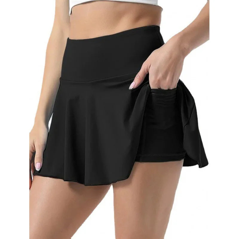 Women's Tennis Skirt With Pockets High Waist Pleated
