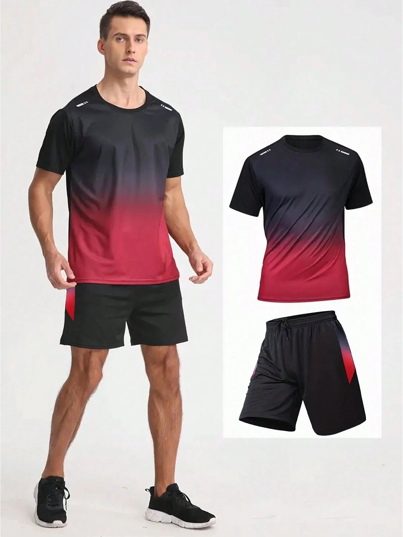 Winthunder Men's 12-Piece T-Shirts And Shorts Set Breathable