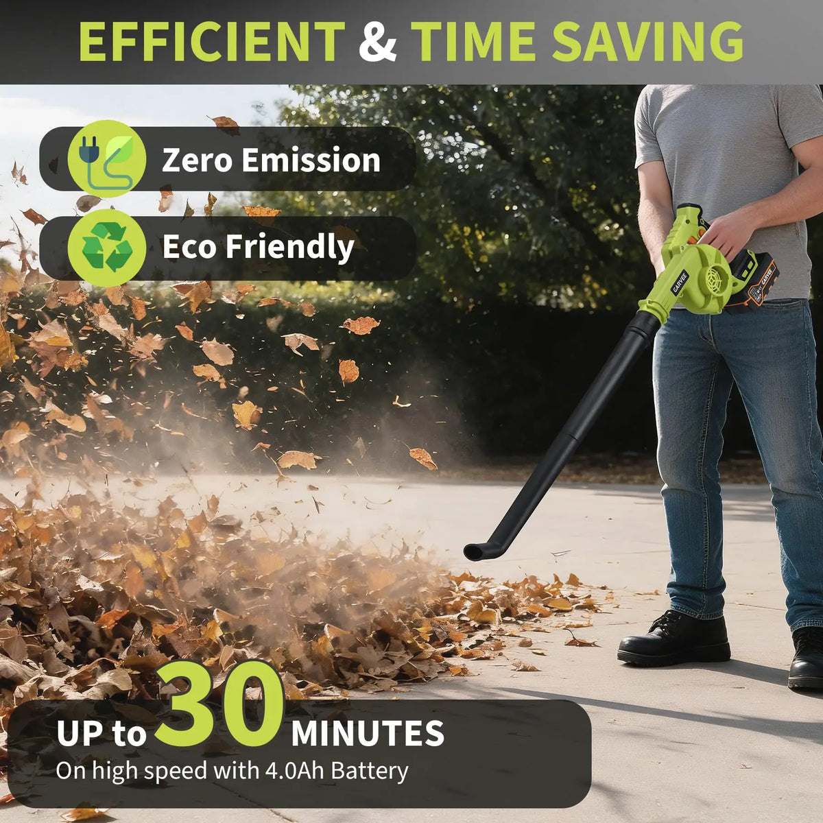 HiMISS Cordless Brushless Leaf Blower For Lawn And Patio