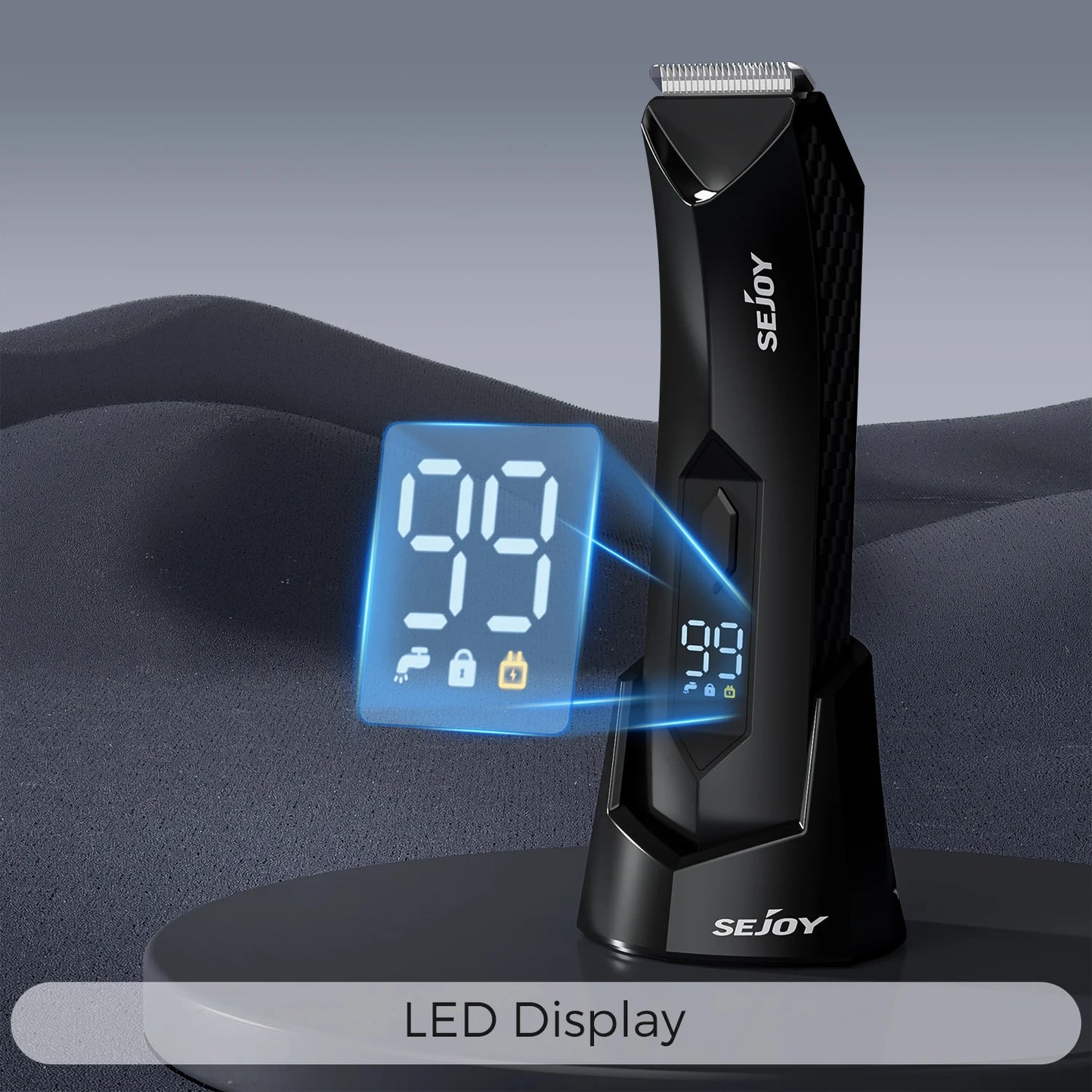 Sejoy Body Pubic Hair Trimmer For Men And Women Wet Dry Standing Recharge Dock