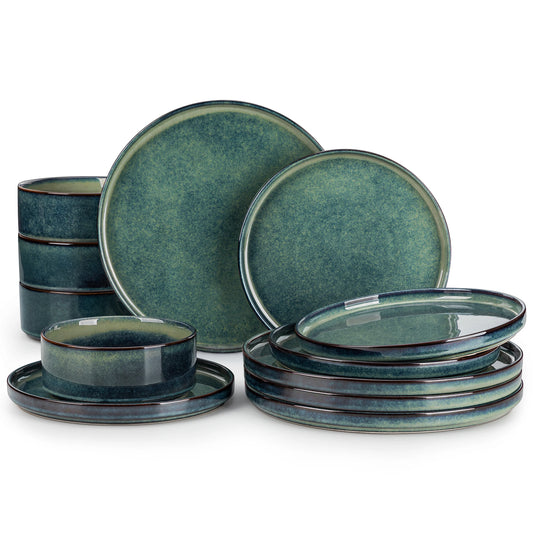 Malacasa Ceramic Reactive Glaze Dinnerware Set For Modern Dining