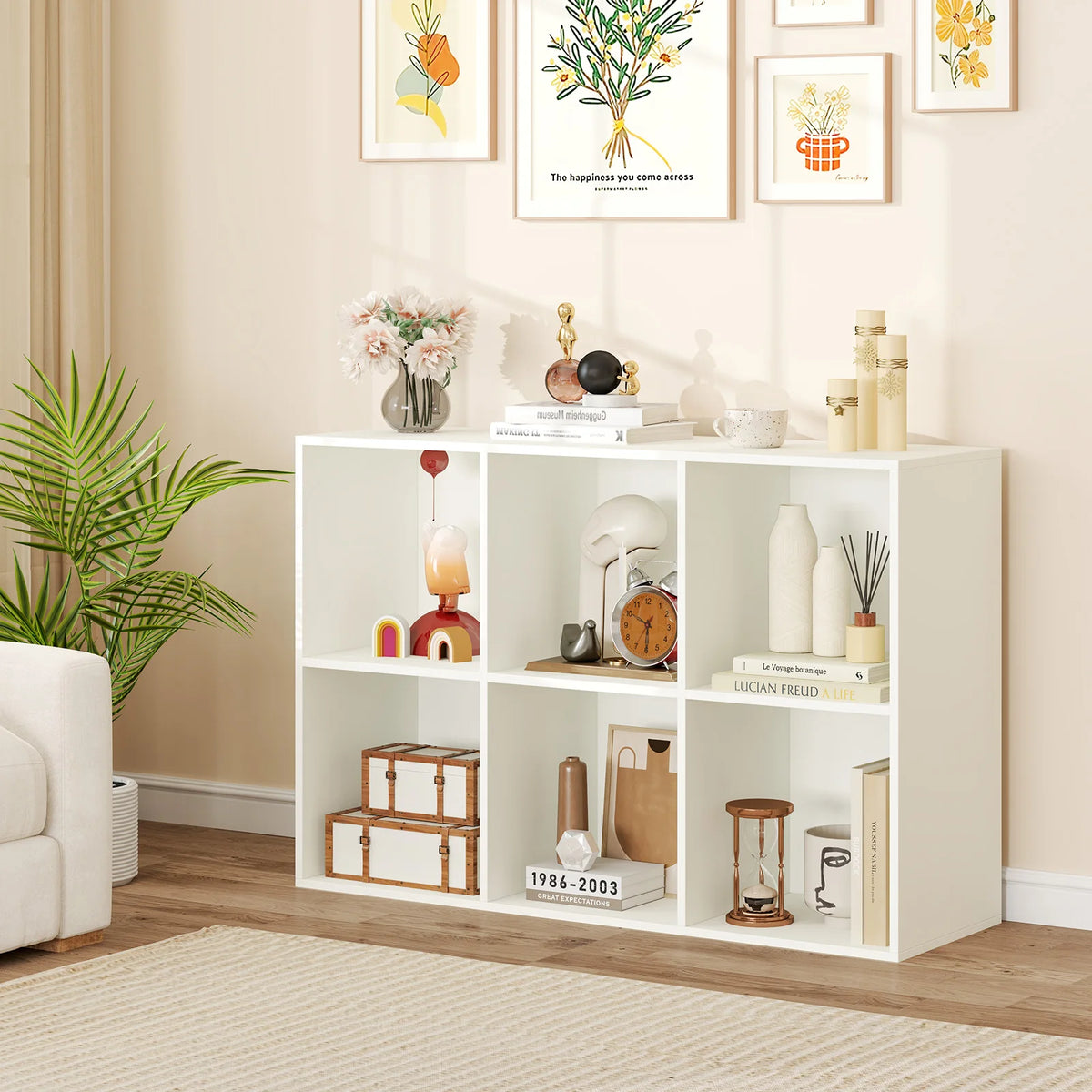 HOMASIS Modern Cube Bookcase Versatile Storage Organizer Bookshelf