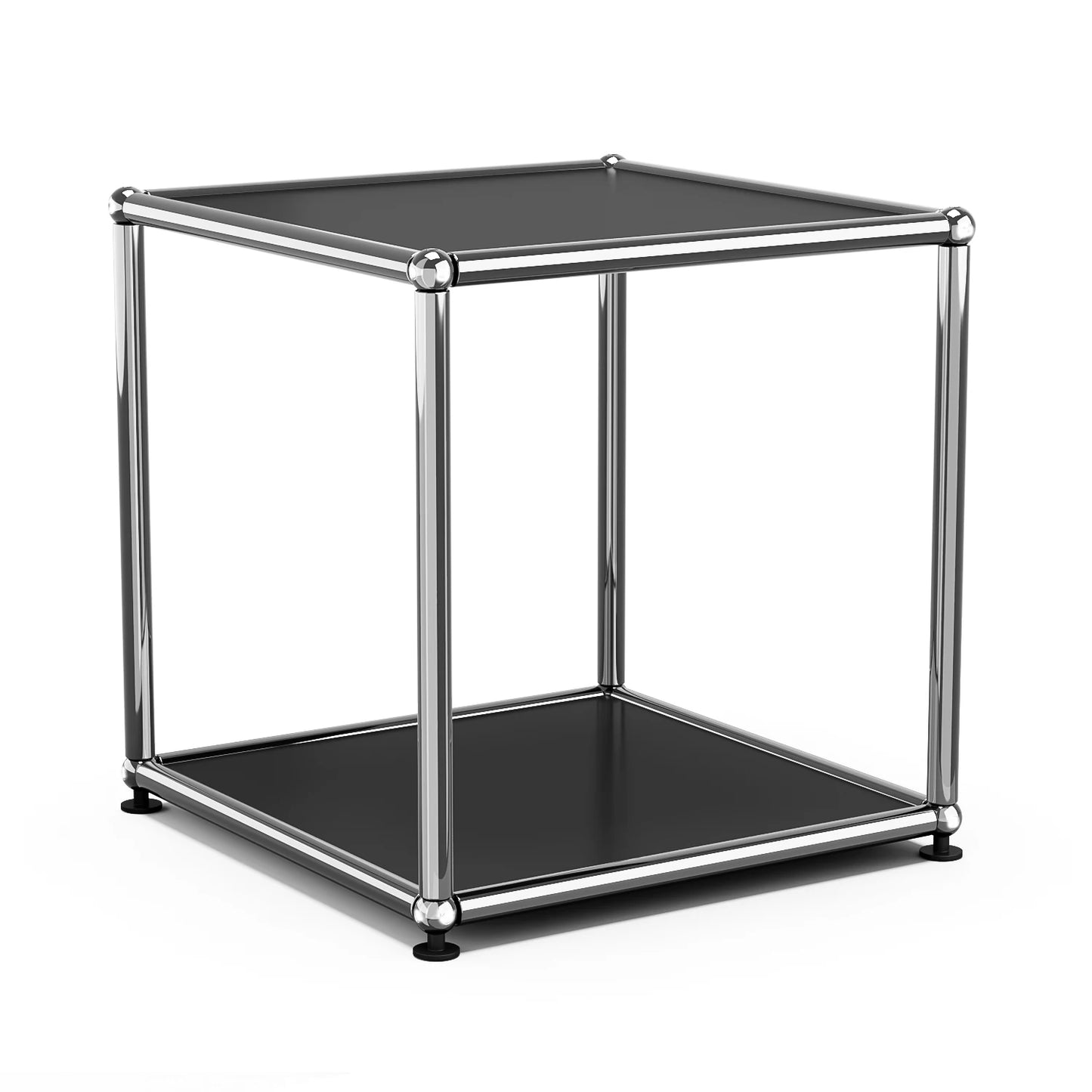 Furgle Modern Minimalist Metal Frame Side End Table With Shelf
