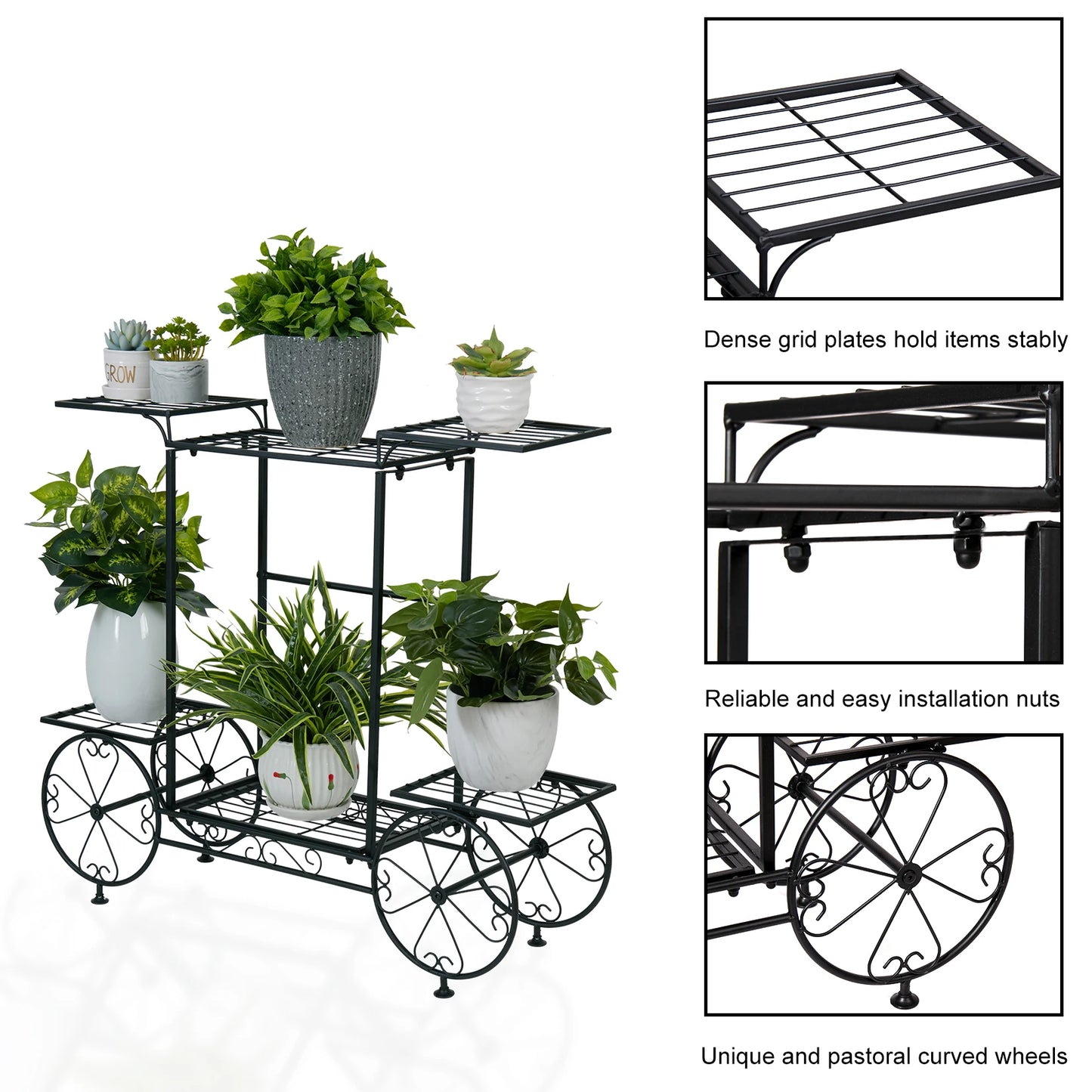 Wisfor Six Tier Metal Garden Plant Stand For Flower Pots