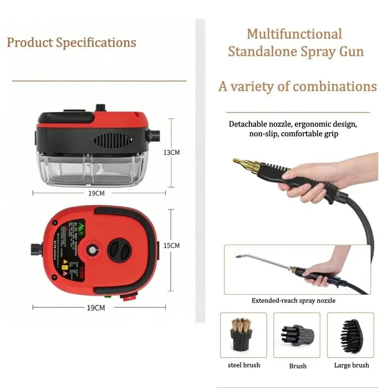 110V High Pressure Steam Cleaner With Multi Nozzles For Kitchen Car Bathroom