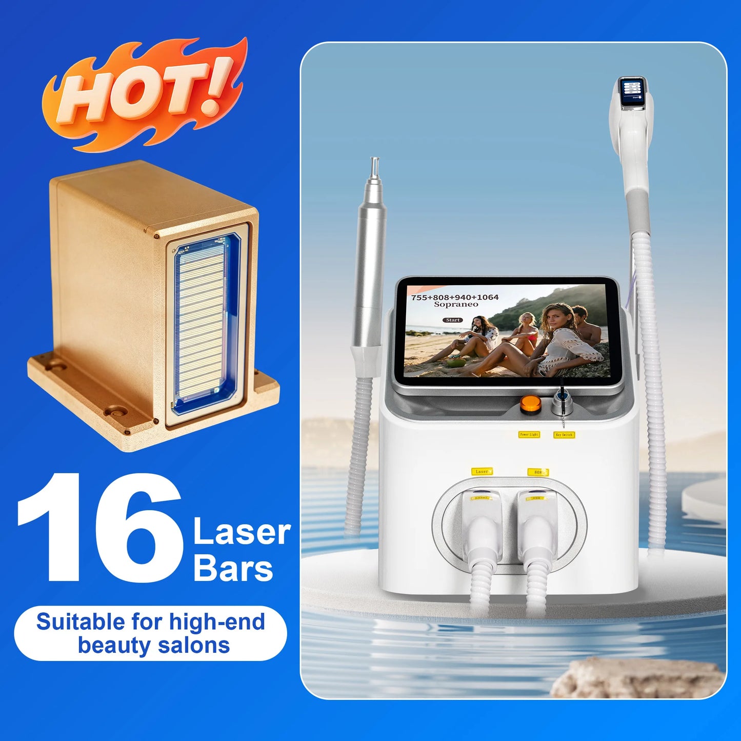 FAC 5000W 2-In-1 808 Diode Hair Removal And Tattoo Laser