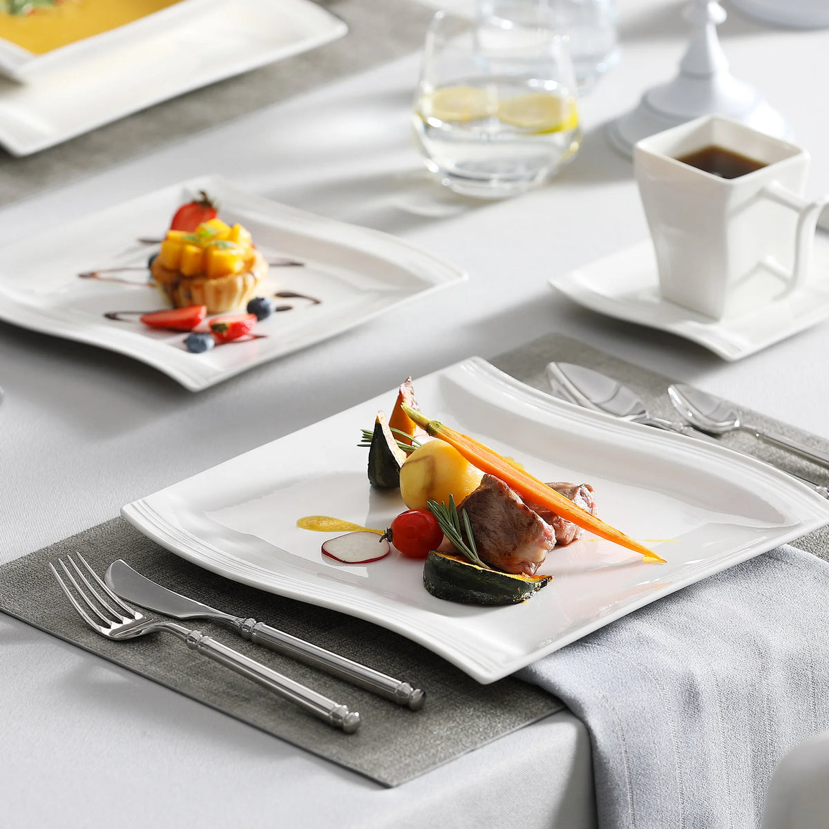 MALACASA Flora Porcelain Dinnerware Set for Elegant Table Settings