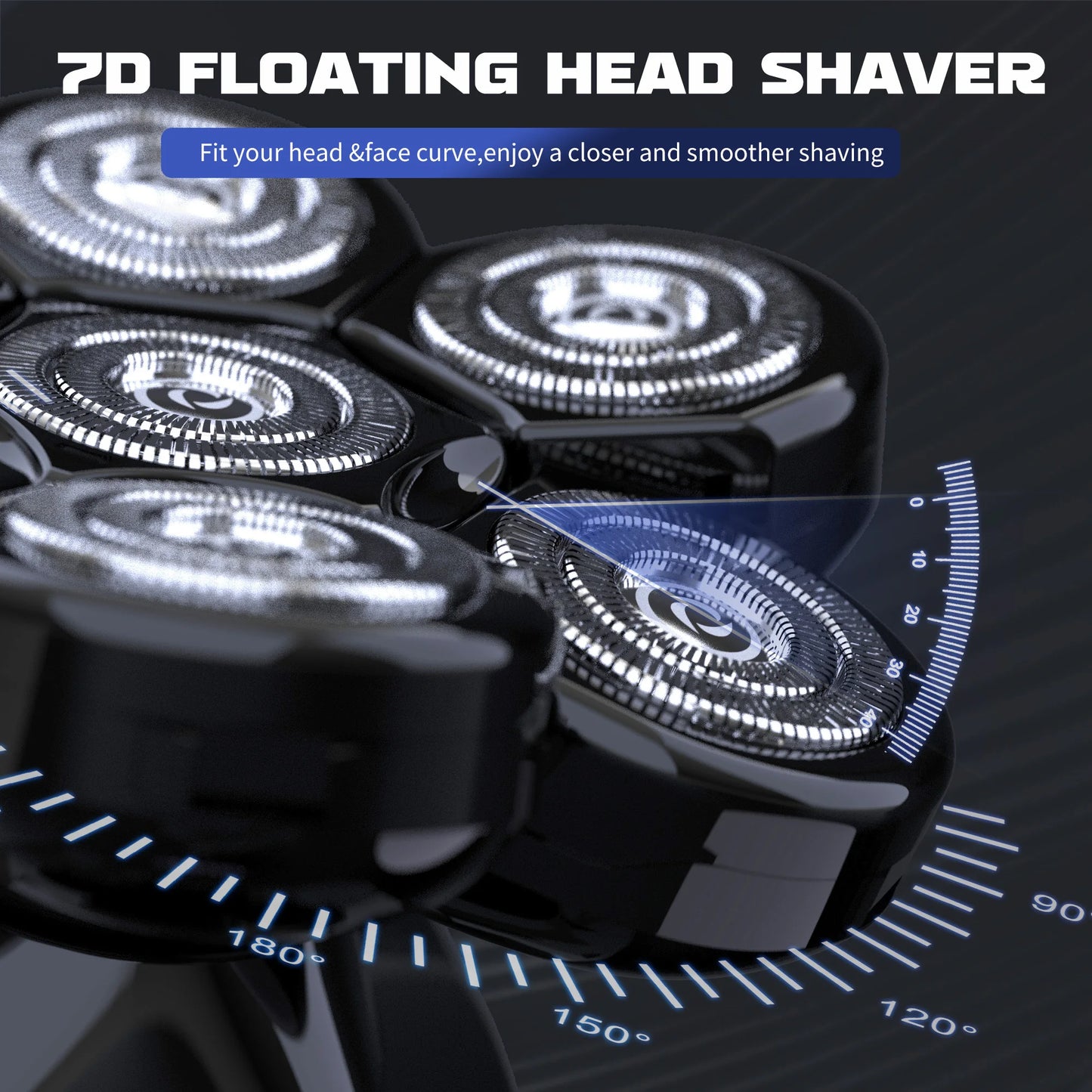 Sejoy 7D Head Shaver 6-In-1 Electric Razor For Men Waterproof