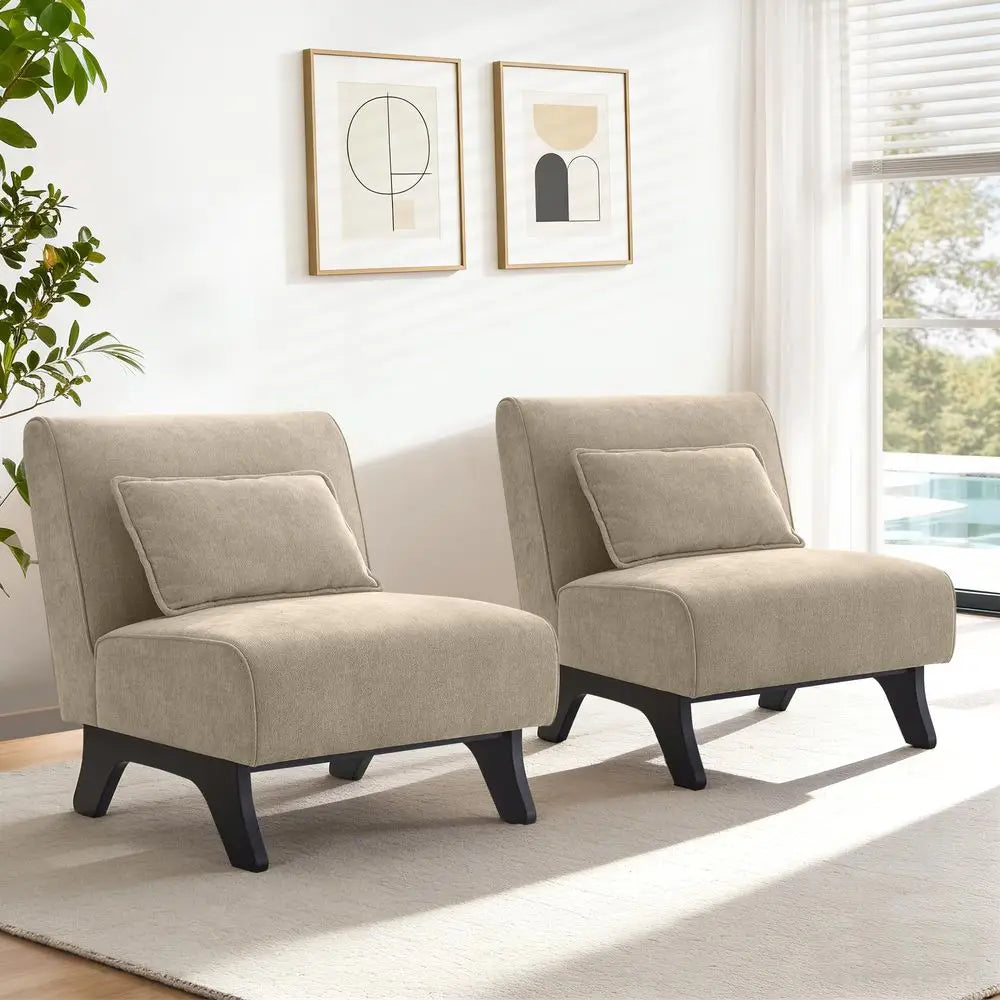 Upholstered Accent Chairs Set of Two for Living Room Seating