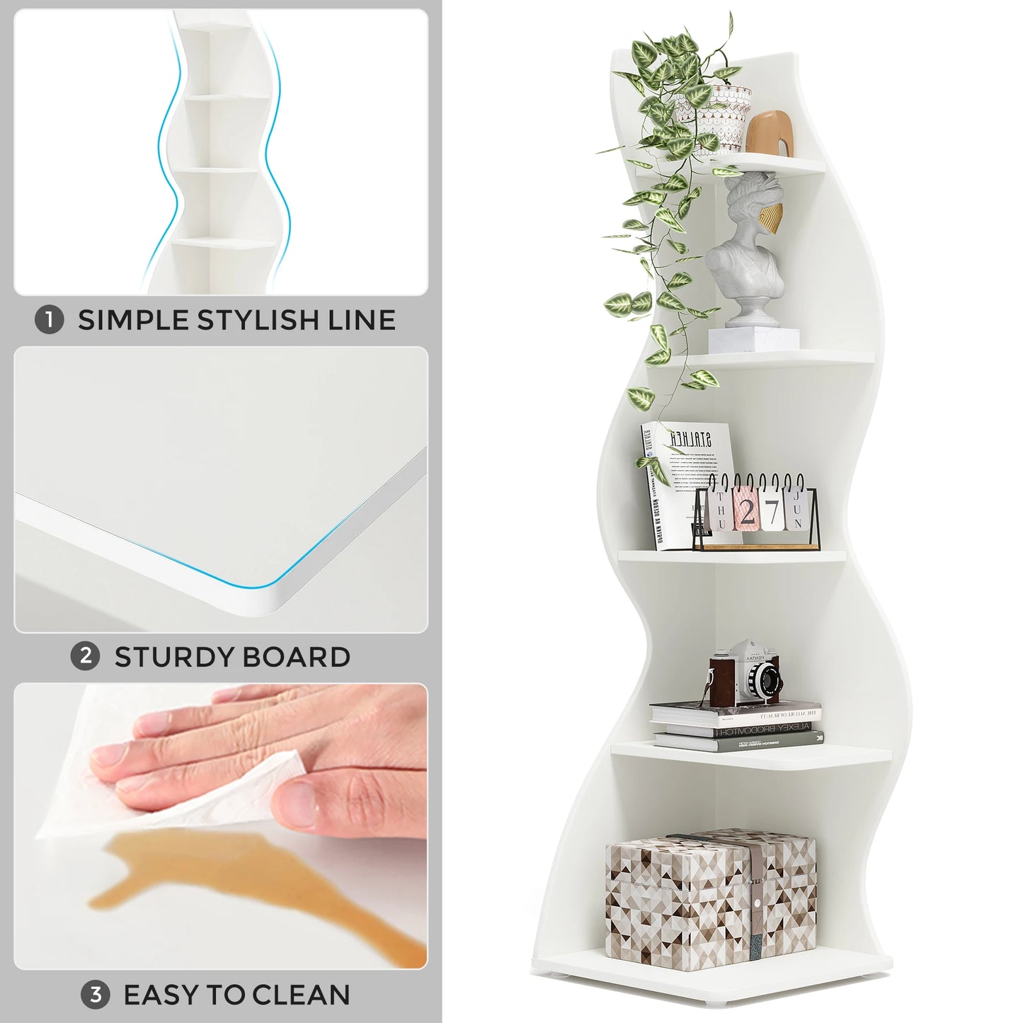 Tribesigns Five Tier Corner Shelf Wall Bookcase And Plant Stand