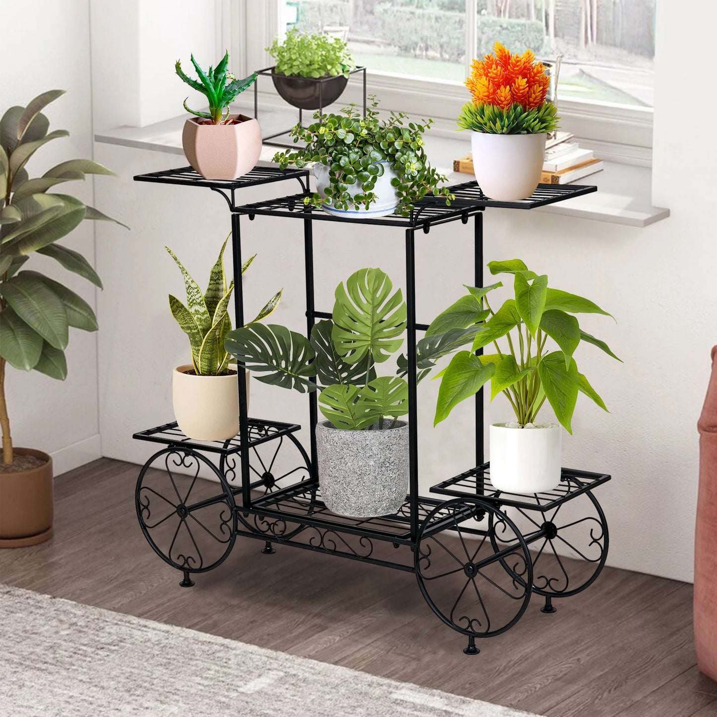 Wisfor Six Tier Metal Garden Plant Stand For Flower Pots