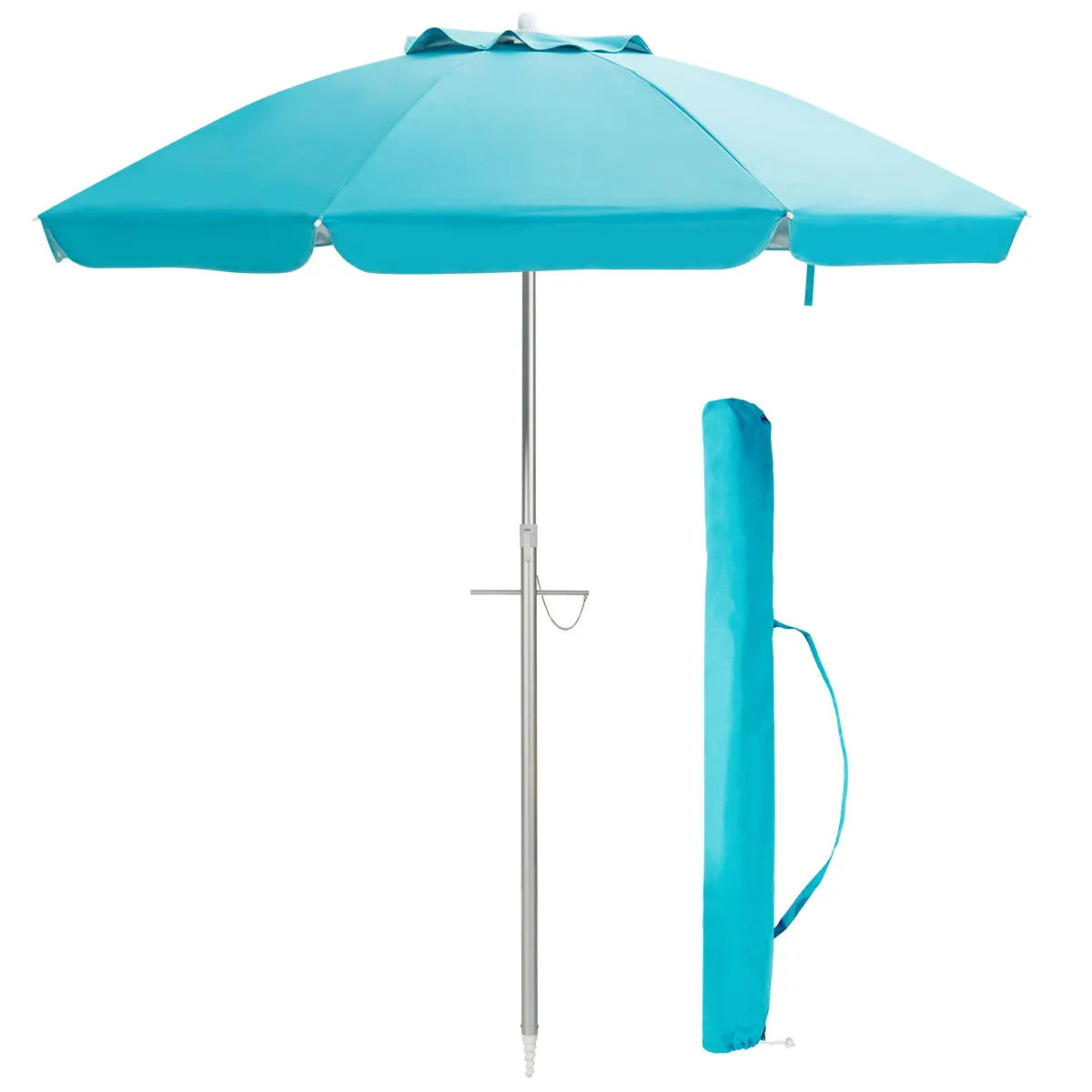 Homasis Tilt Aluminum Patio Beach Umbrella With Carry Bag