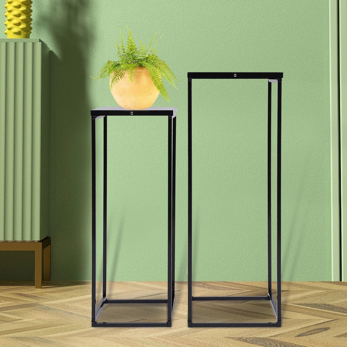 Metal Square Plant Stands 2 Pack Flower Holder Rack