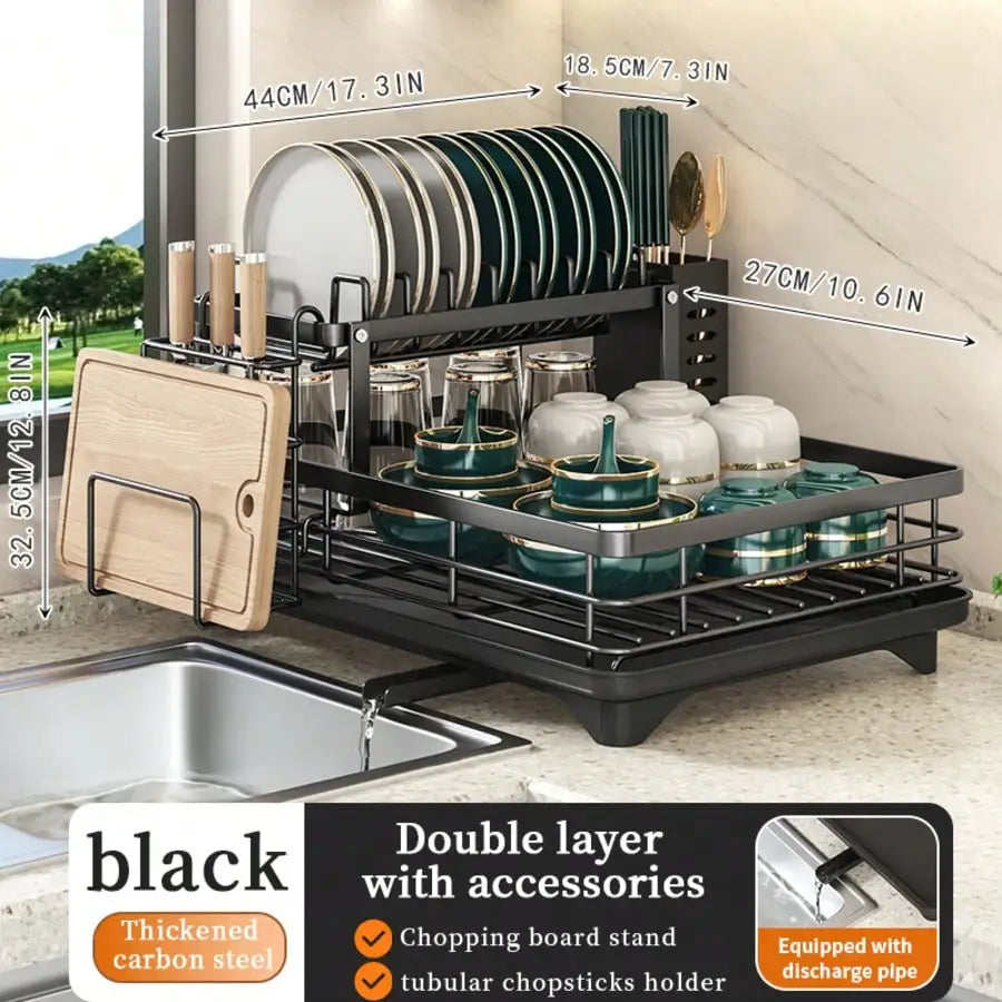 Metal Kitchen Cutlery Rack With Knife Fork And Cup Holders