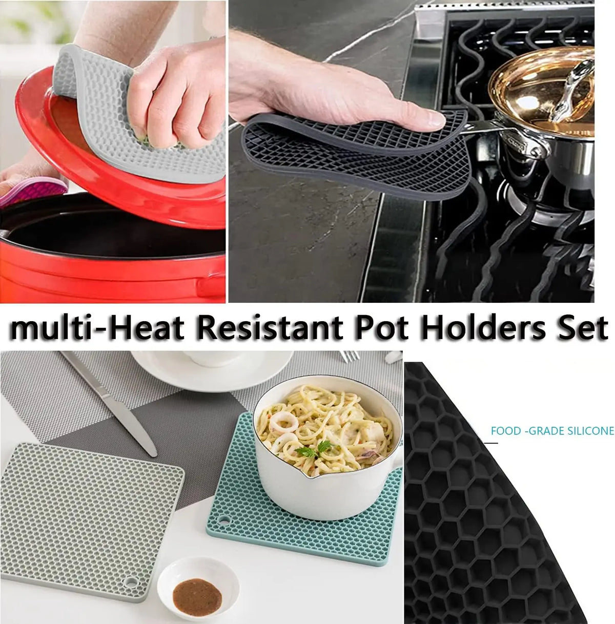 Silicone Trivet Pot Mats Heat Resistant Holders For Hot Cookware