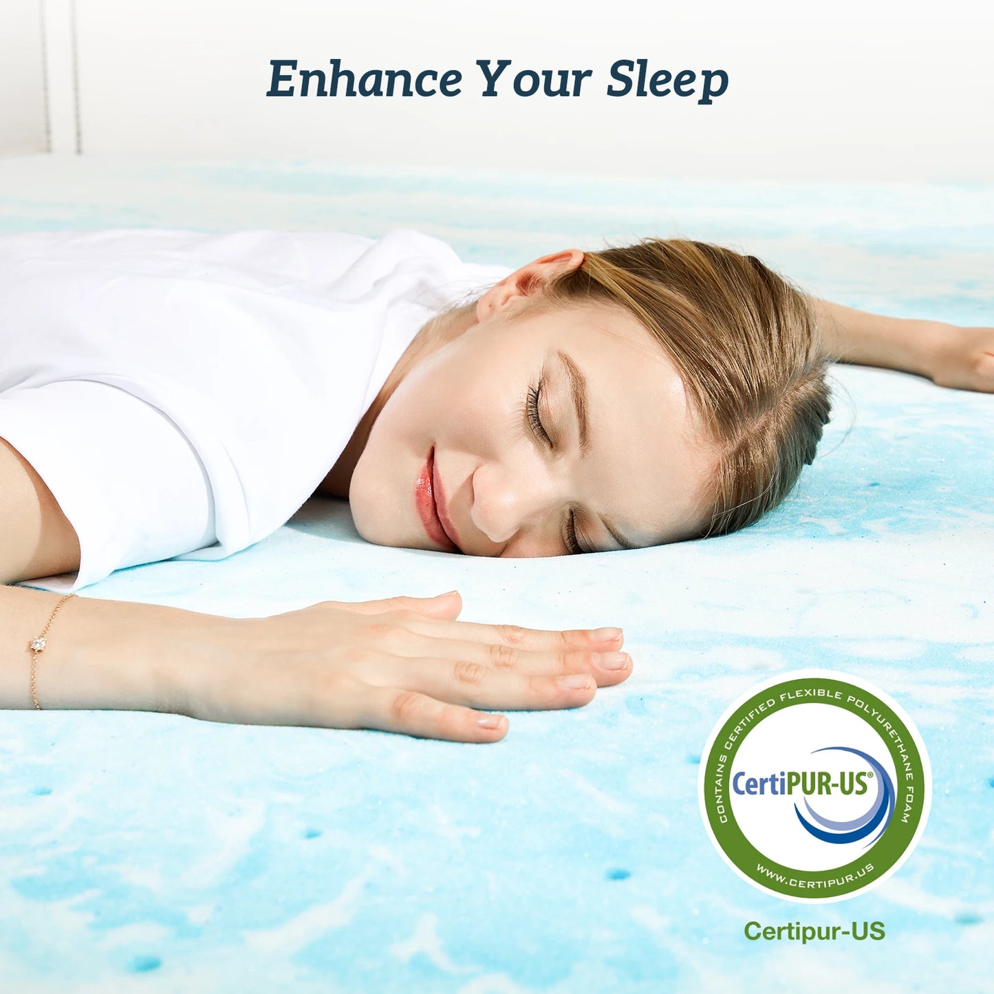 MCQ Premium Memory Foam Gel Cooling Mattress Topper