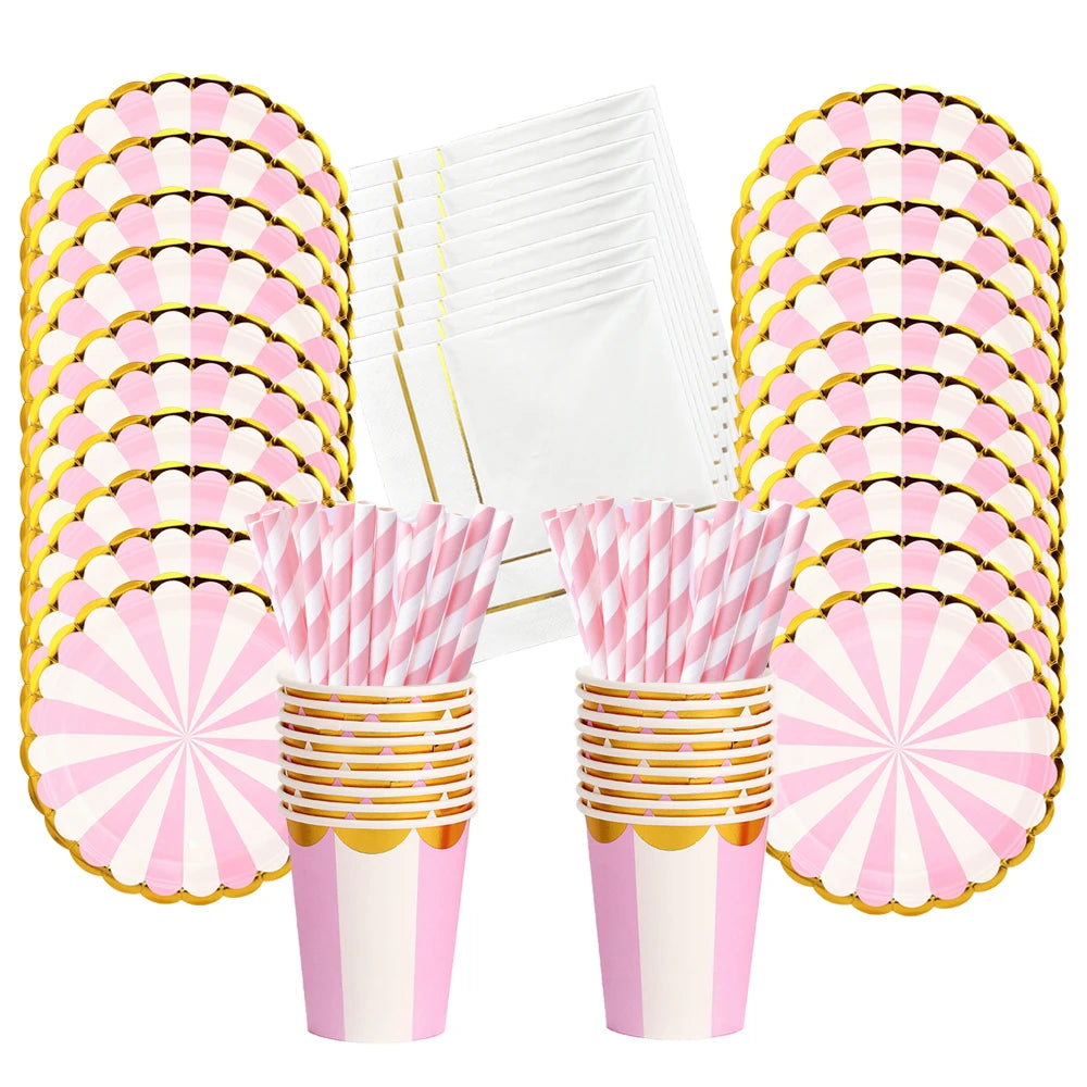 Disposable Baby Shower Tableware Set Paper Plates And Cups