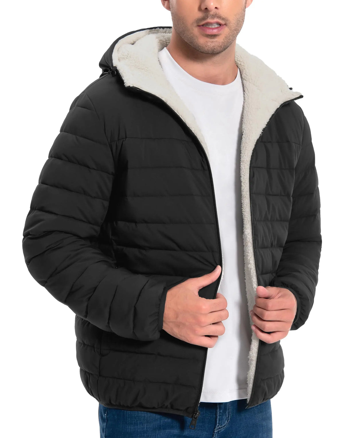 Pioneer Camp Men's Sherpa Lined Hooded Winter Puffer Jacket