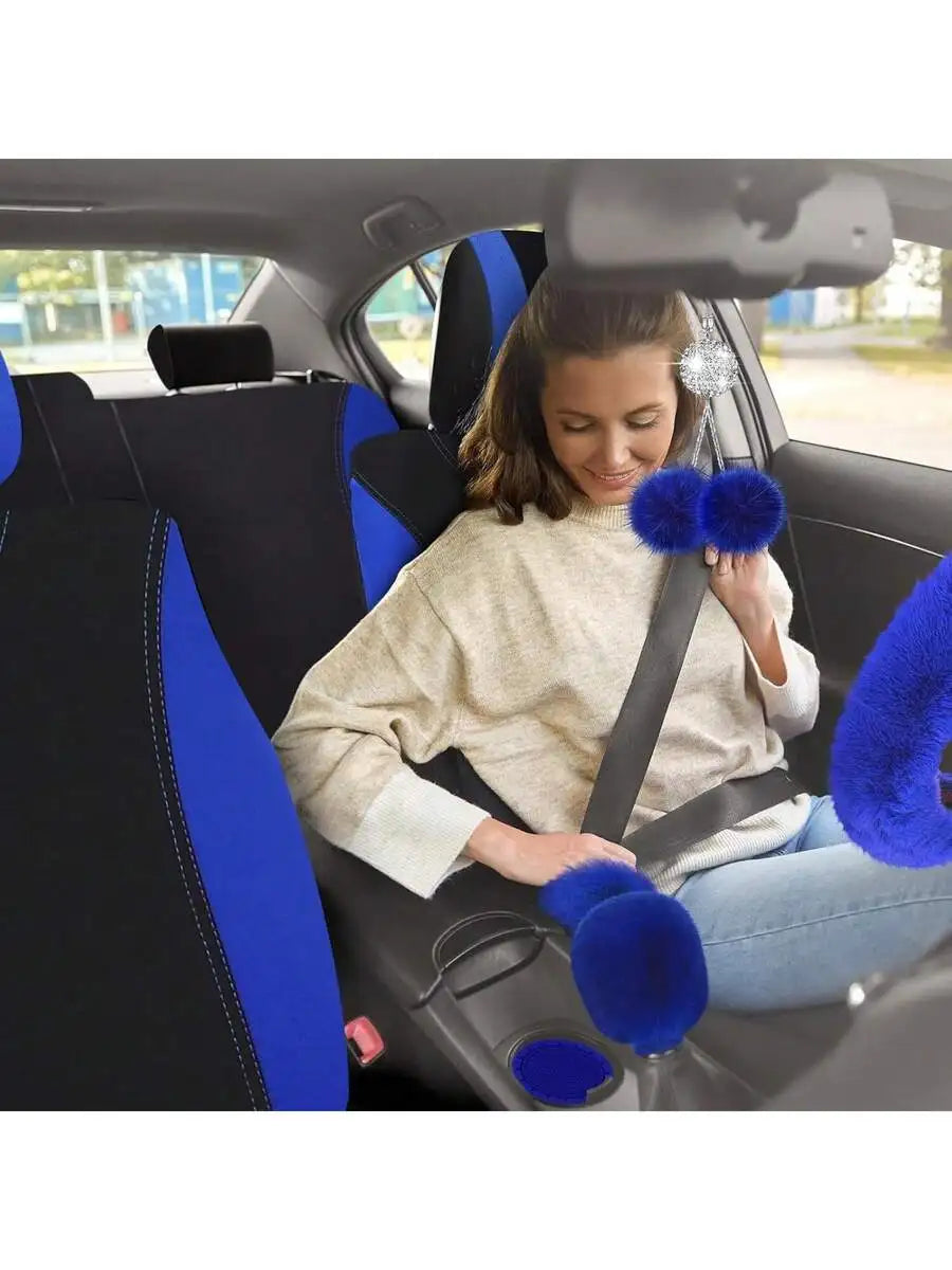 Car Interior Accessories Set With Steering Wheel Cover And Mats