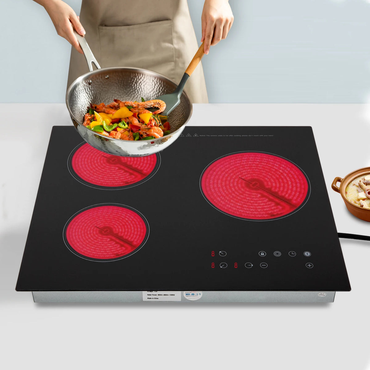 Portable Electric Ceramic Cooktop With Touch Control And Timer