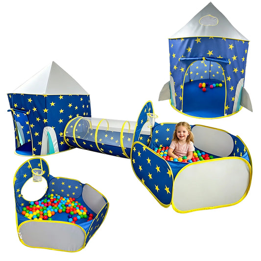 3In1 Pop Up Playtime Tent With Tunnel And Ball Pit