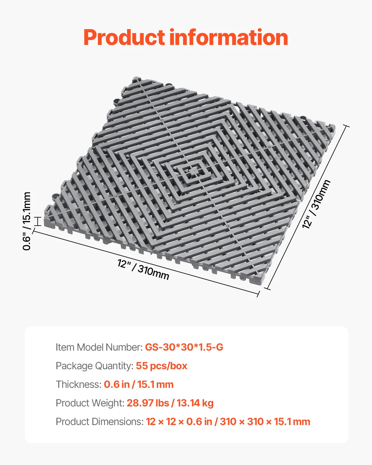 Interlocking Non Slip PVC Drainage Mats For Bathroom Floors