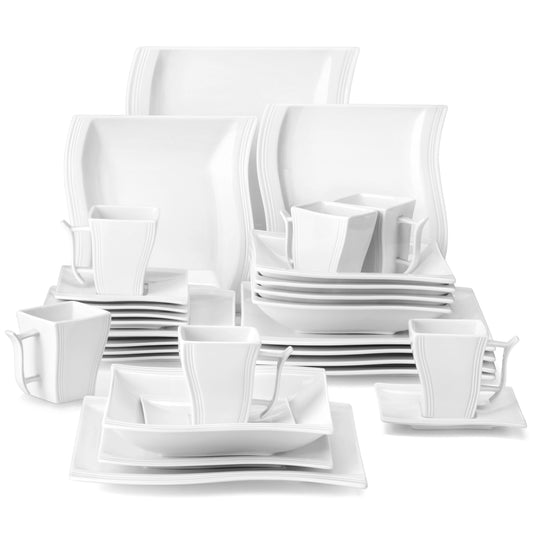 MALACASA Flora Porcelain Dinnerware Set for Elegant Table Settings