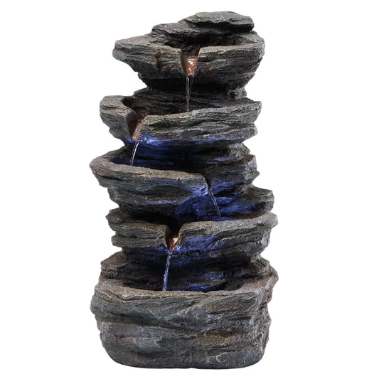 YOYTOP Stone Garden Water Fountain With Built In LED Lighting