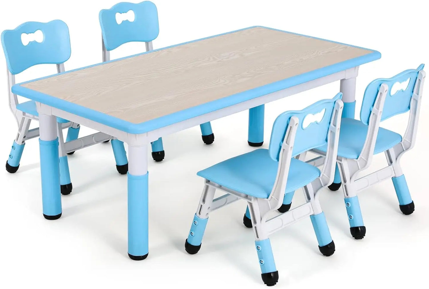 AuAg Kids Table And 4 Chairs Set Height Adjustable Graffiti