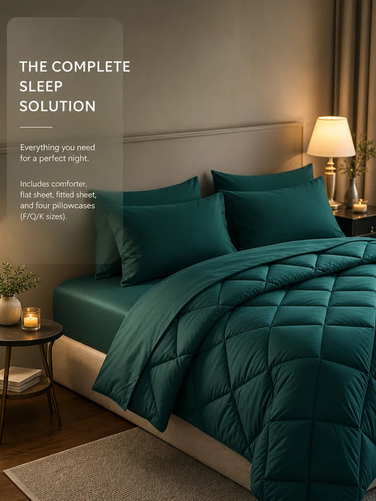 Easyum Premium Polyester Bedding Set With Comforter And Sheets